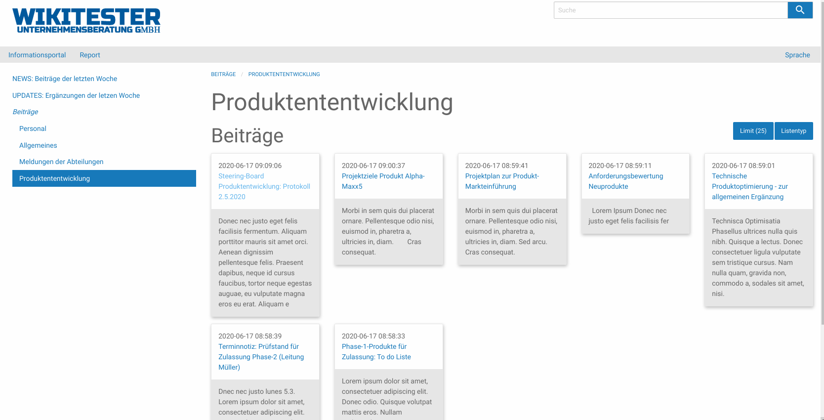 Product development view in Alterra::Wiki
