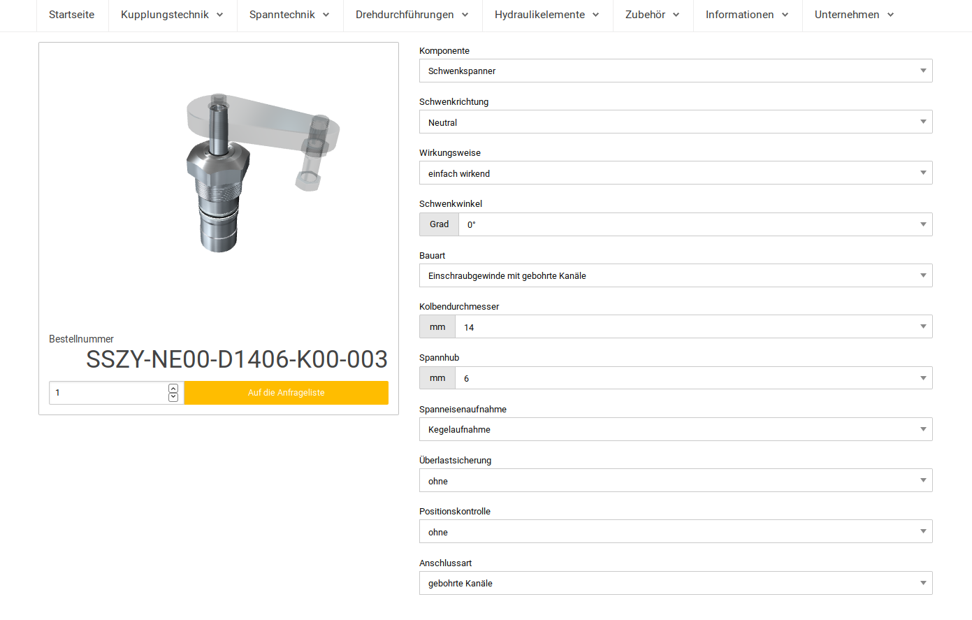 3D configurator fully integrated into the website